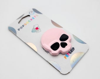 Adorable Handmade Resin Skull Phone Grip, Skull Popsocket , Kawaii, Goth