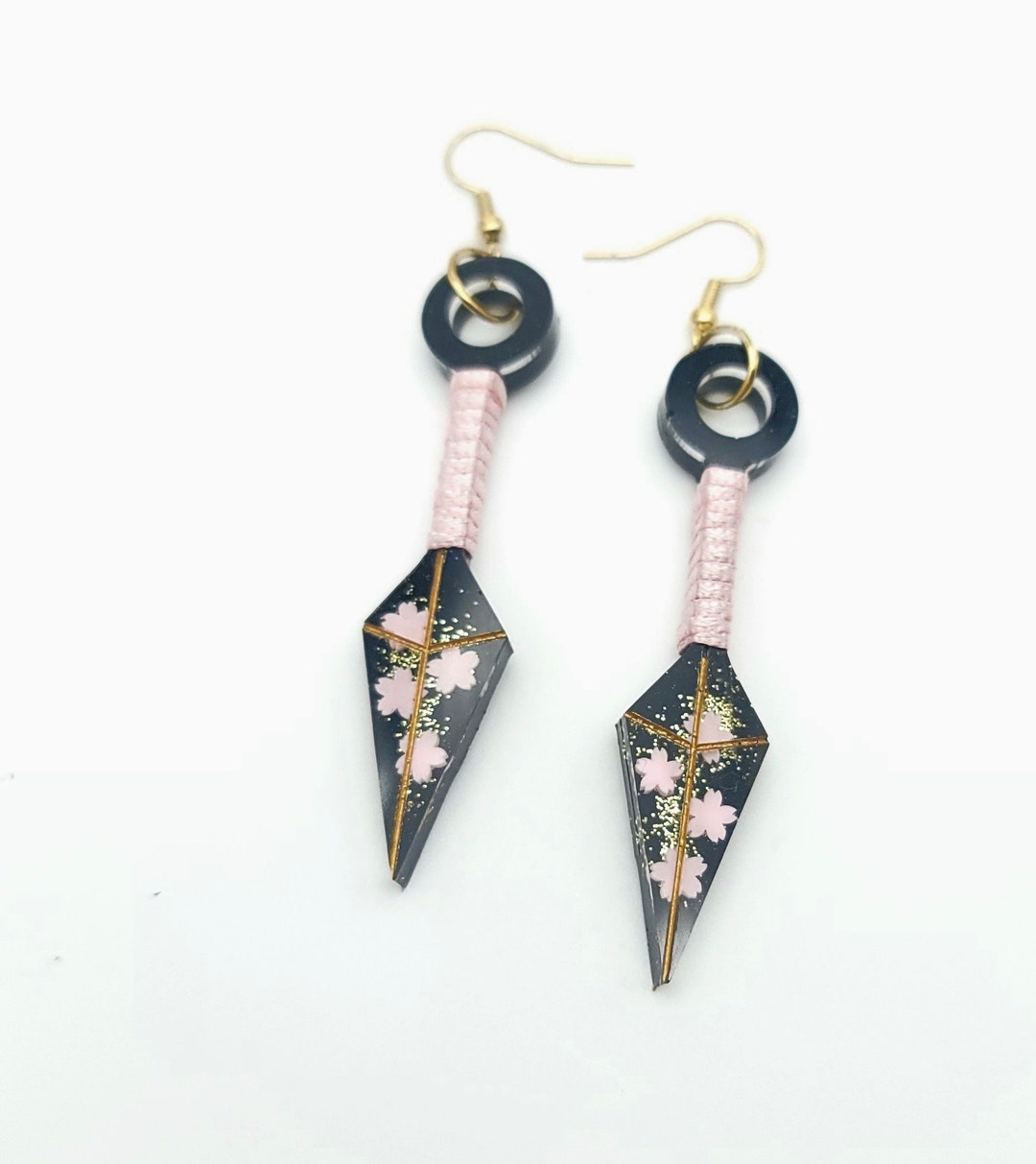 Kunai Resin Earrings: Cherry Blossom Anime Cosplay Jewelry - Etsy Japan