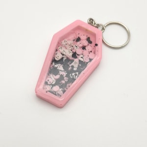 Coffin Shaker Keychain  Charm Spooky, Halloween Keychain, Shaker Keychain goth Kawaii