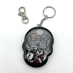 Zucker Schädel Shaker Schlüsselanhänger Charme gespenstisch, Halloween Schlüsselanhänger, Shaker Schlüsselanhänger Goth Kawaii