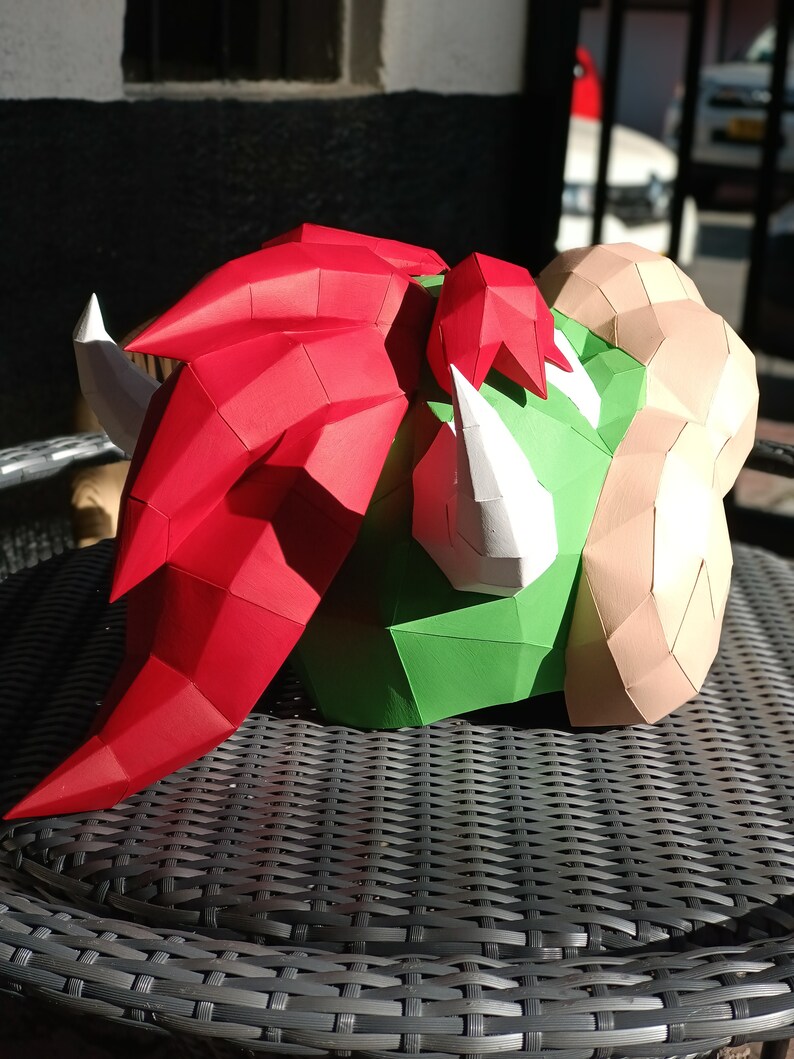 Bowser Mask Papercraft Digital Template Origami Pdf DIY Low Etsy Bowser Mask Papercraft Digital Template Origami Pdf DIY Low Etsy