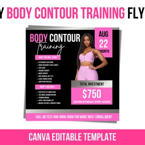 DIY Body Contouring flyer, Body Sculpting Flyer, Body Contour Flyer, Body Spa Flyer ,Class Flyer, Body Sculpting Template, Training flyer