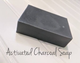 Activated Charcoal Soap, Shea Butter Soap, Hand Poured, Homemade, Small Batch, Gift Wrapped Soap, Choose your own scent, Bar Soap