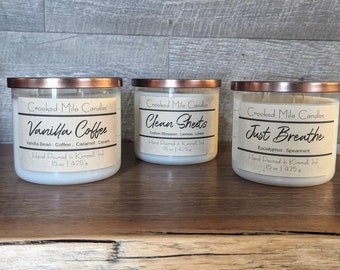 Vanilla Coffee Scented Candles, Hand Poured, Small Batch, Paraffin Soy, Strong, Most Popular, Best Seller