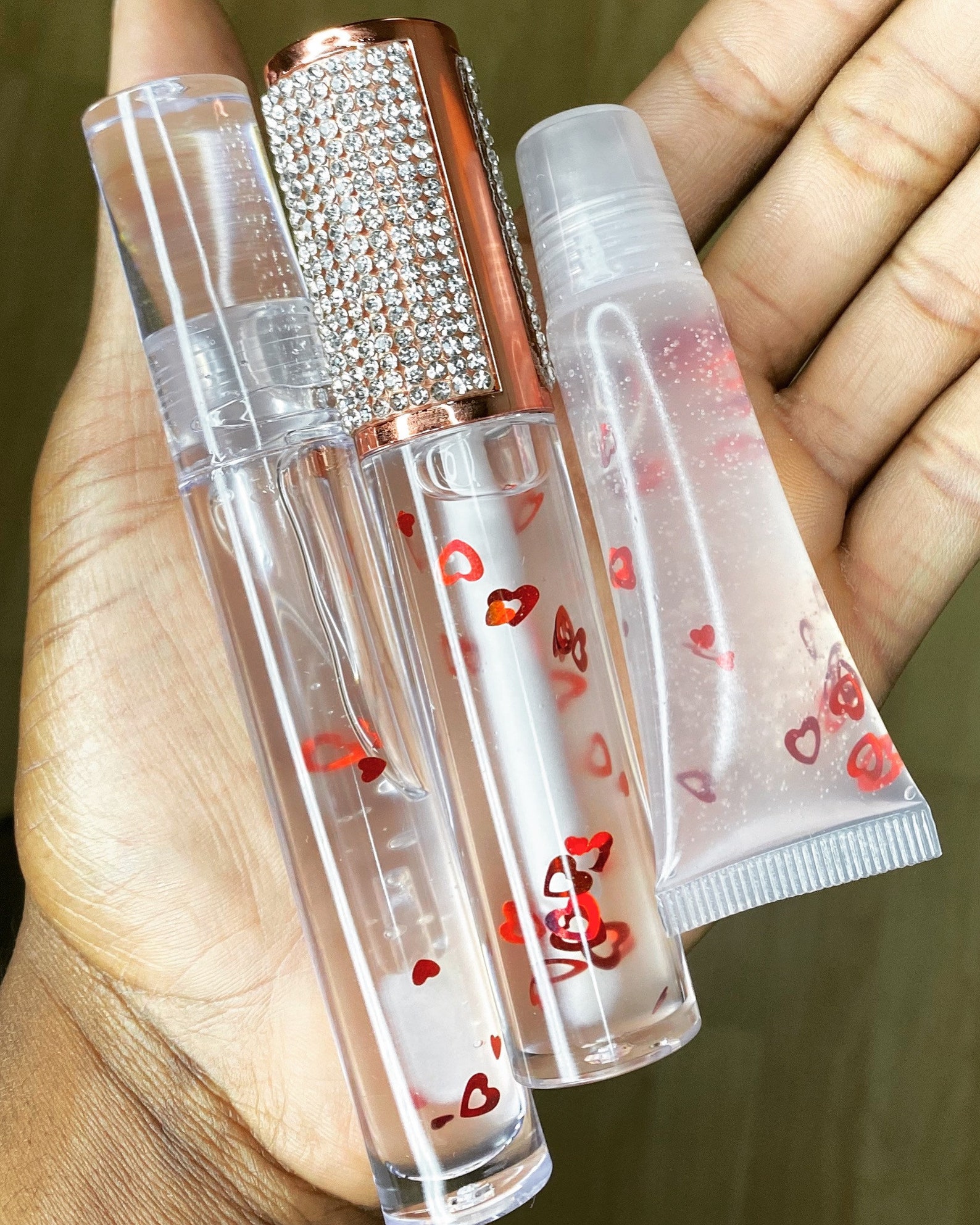 Valentines Day Lip Gloss Clear Strawberry Hearts Love Etsy