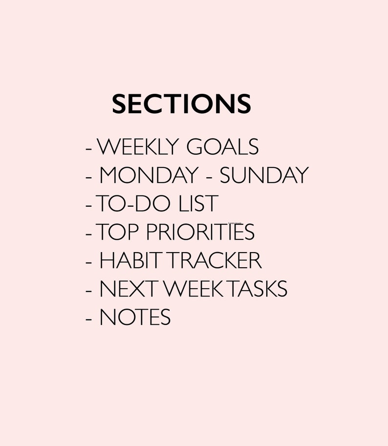 Weekly Planner Printable | Productivity Template, Habit Tracker ...