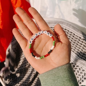 Palestine Flag Beaded Bracelet: Unity Bracelet