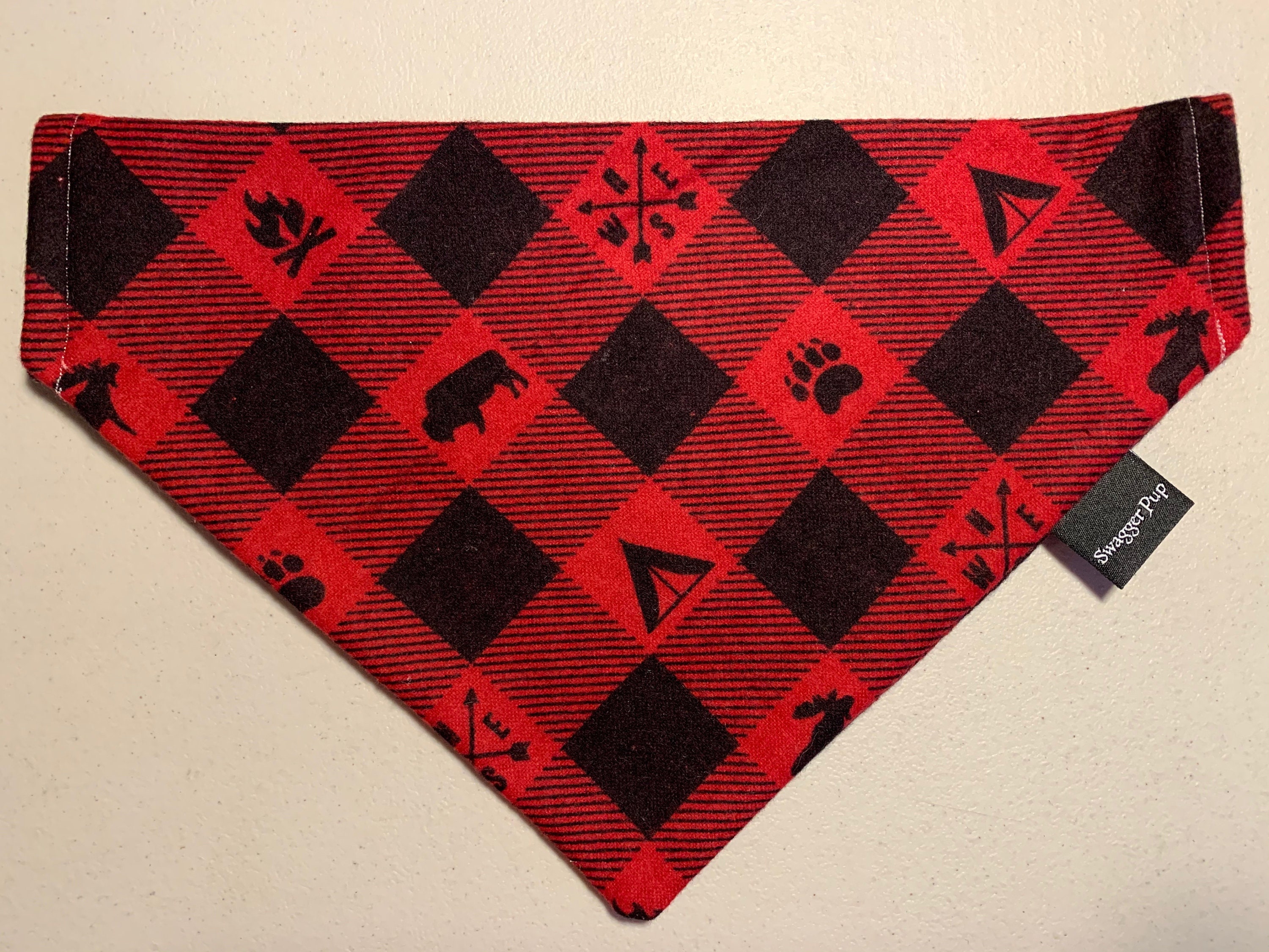 Outdoor Adventure Flannel Dog Bandana. Handcrafted Dog Accessories