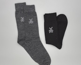 Calcetines de alpaca para mujer y hombre hechos de lana de alpaca: calcetines de lana lisos para cualquier ocasión (negro, gris)