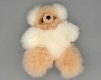 Alpaca teddy bear plush made from baby alpaca wool, fluffy 22 cm alpaca stuffed animal, soft gift for kids and alpaca lovers