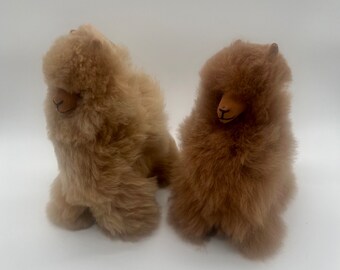 Kuscheliges Alpaka Stofftier aus 100% Baby Alpakawolle - Handmade & in braun!
