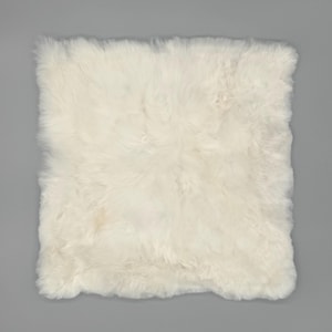Luxurious Alpaca Pillow 40x40 cm Made of Real White Baby Alpaca Fur with Suede Back and Zipper – Hypoallergenic & Handmade