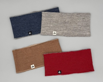 Diadema reversible de alpaca hecha de 100% lana de alpaca bebé – Diadema suave de invierno para mujeres y hombres – Antiarañazos y regula la temperatura