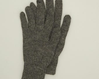 Guantes suaves de alpaca, confeccionados con lana 100% de alpaca bebé, disponibles en varias tallas (gris, rojo).