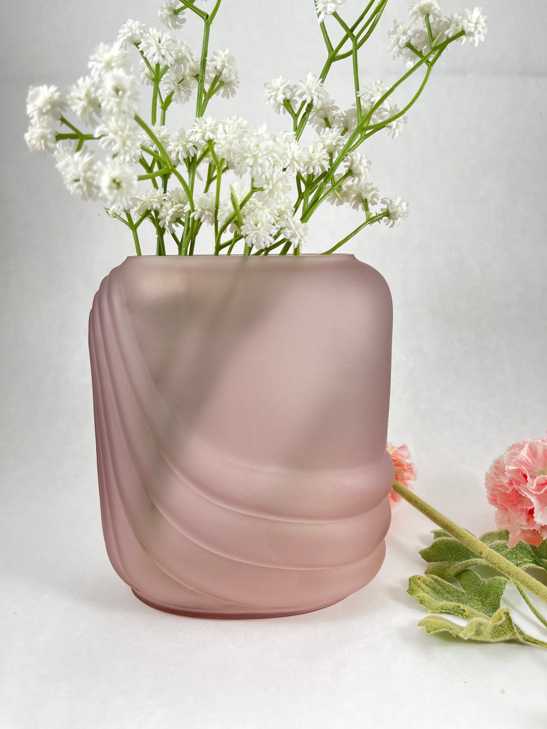 Art Deco Revival 1980's Pink Rose Colored Vase Vintage - Etsy