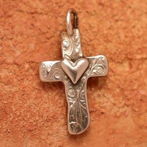 Ciondolo In Argento 925 Ossidato Con Perline: Disponibile In Forma Di Croce, Cuore O Cerchio, Gioiello Vintage