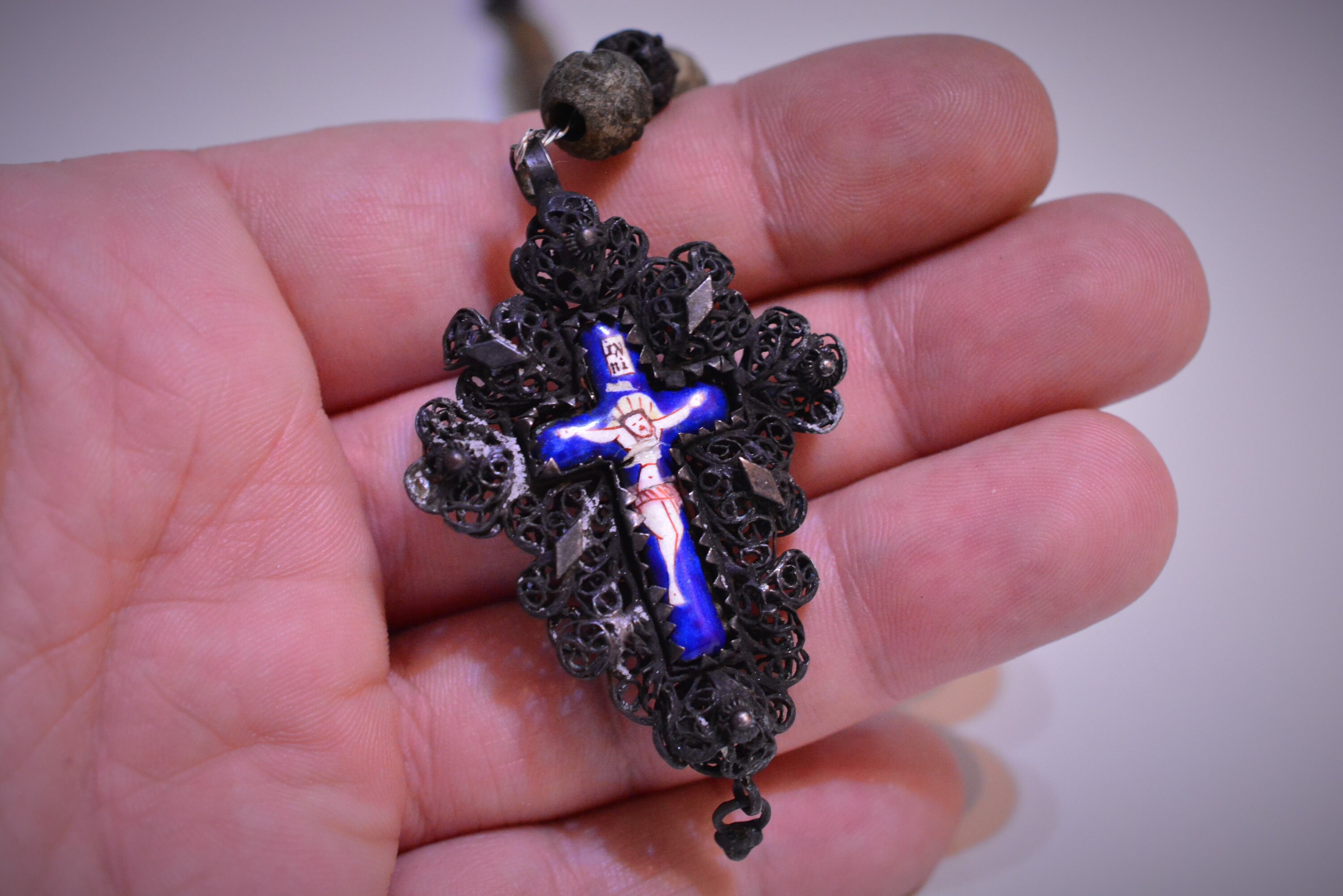 Antique 1800s Catholic Rosary Bone Beads Filigree Sterling Etsy