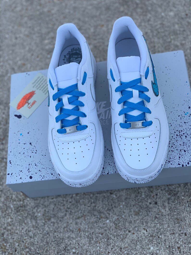 Nike Air Force 1 Custom 'Blue Splatter' Available in | Etsy