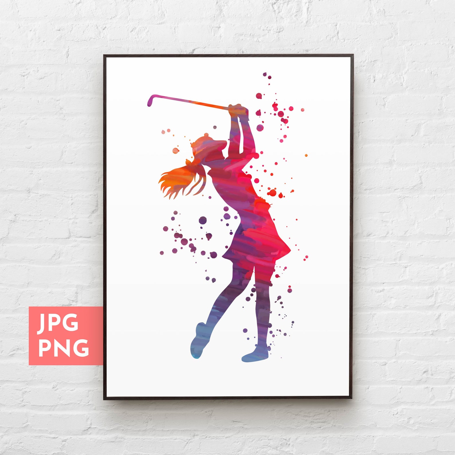 Golf girl poster Golf lovers gift Golf women gift Golf art Etsy