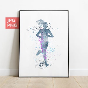 Runner girl print, Running sport, Running gifts for women, Running sublimation, Sports wall art printable