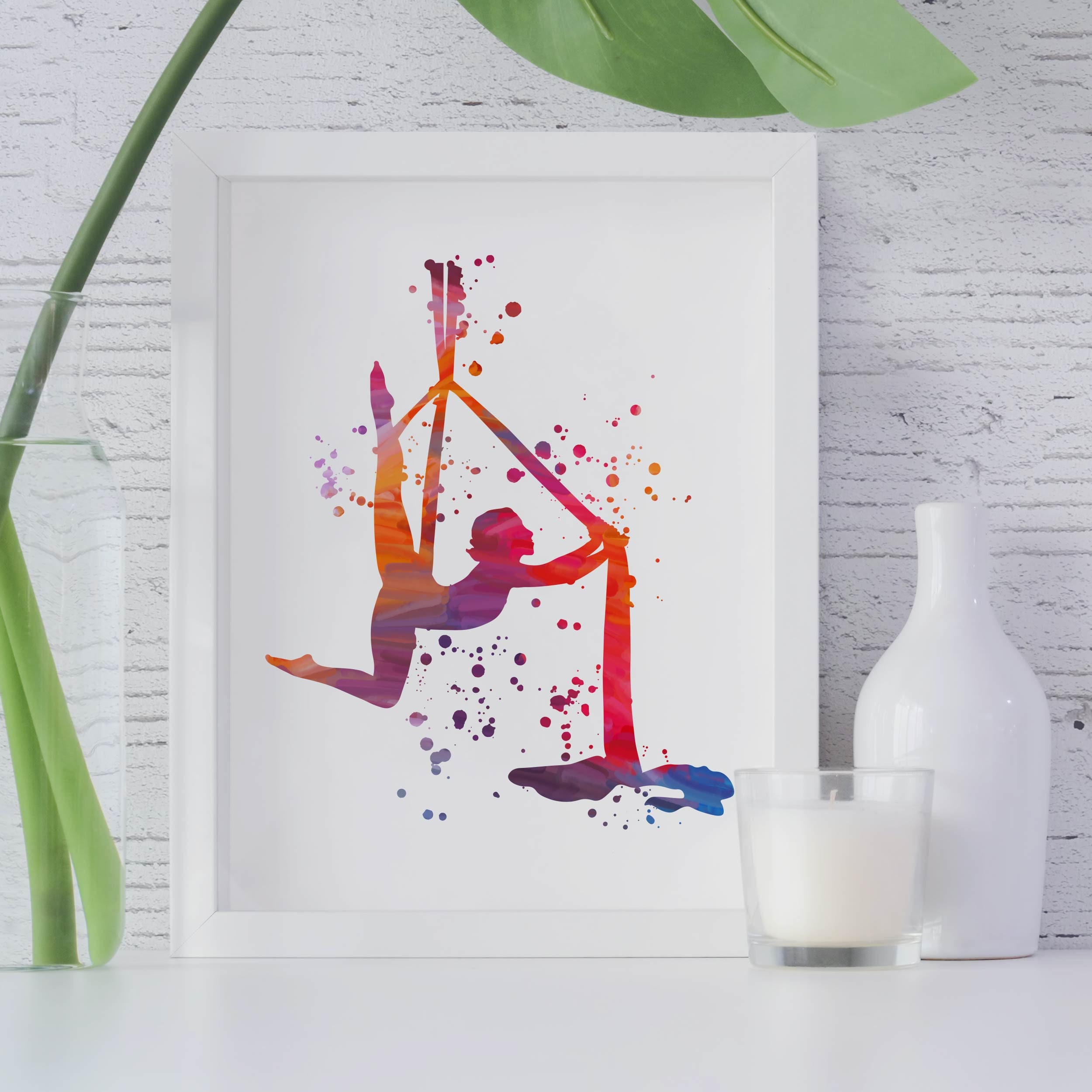 Yoga silks art Watercolor aerial yoga Yoga silk fitness Etsy