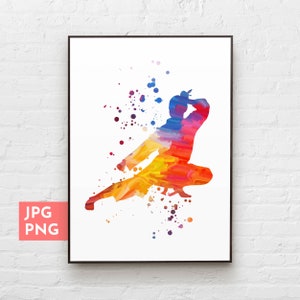 Karate girl print, Sports wall art, Karate gift for girl, Sport printable, Martial arts gifts, Karate wall decor