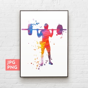 Deadlifter poster, Weightlifting art, Home gym art print, Weightlifting gifts for men