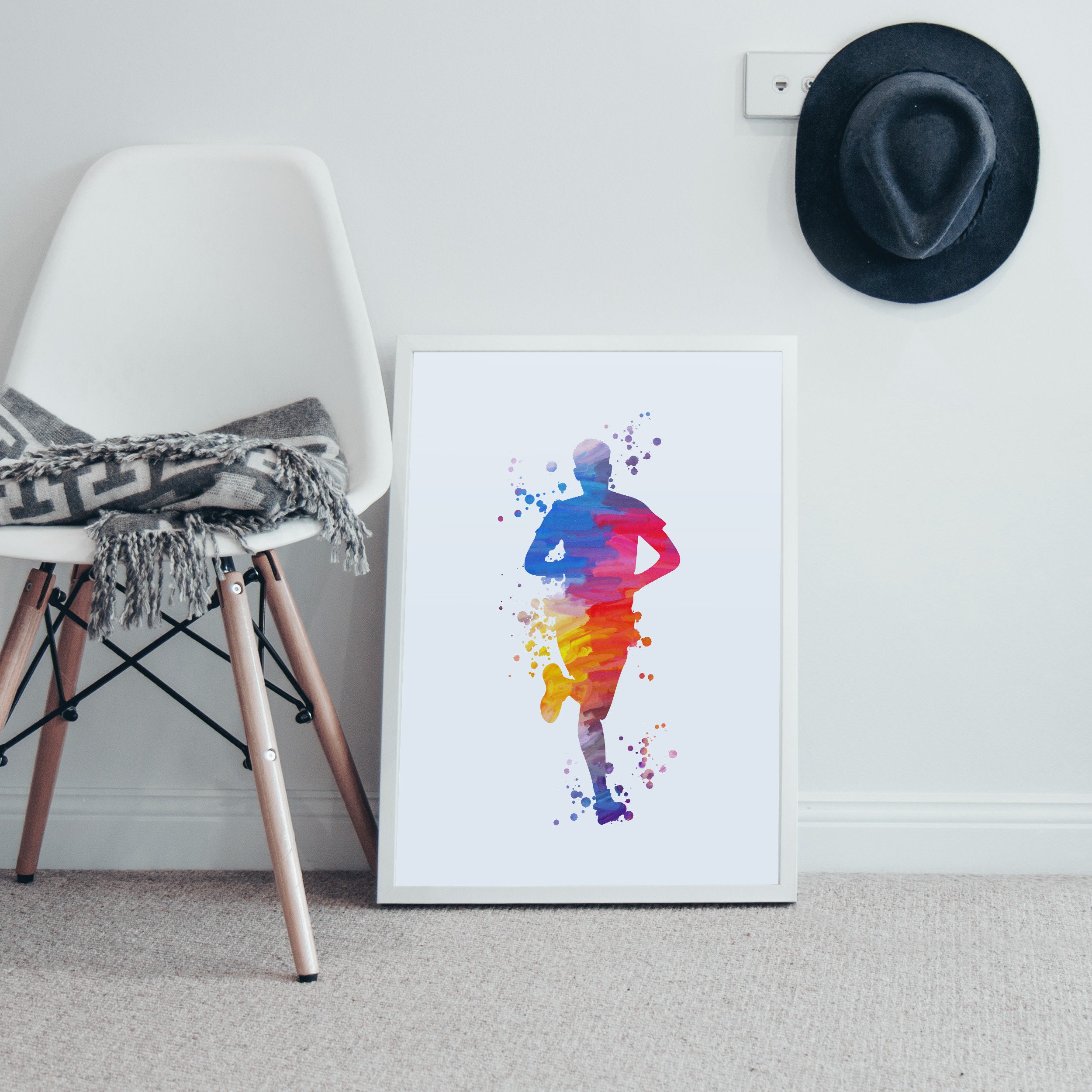 Running Man Wall Art Runner Poster Printable Runner Gifts Etsy