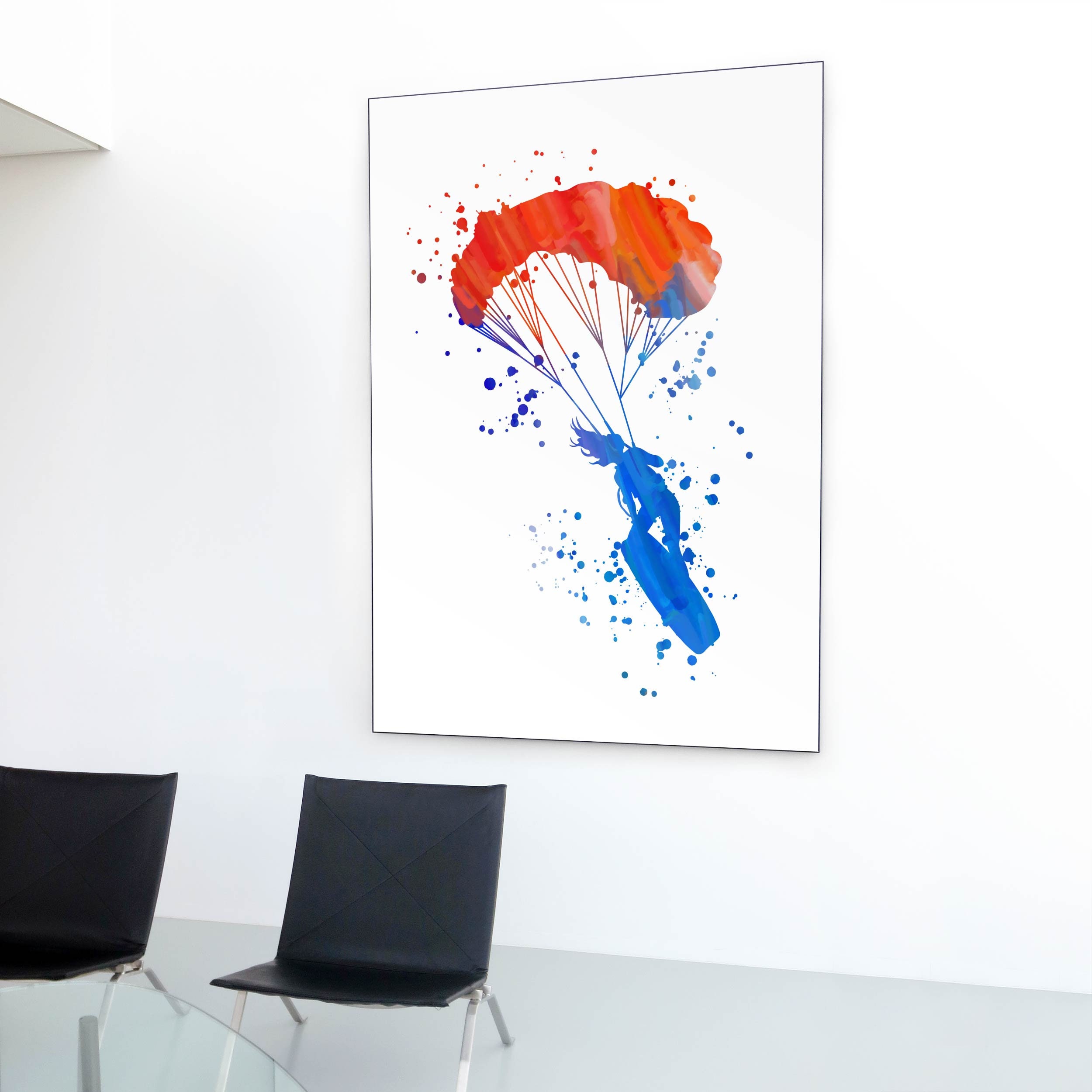 Kiteboarding Art Kitesurfing Print Watercolor Sport Surfer Etsy