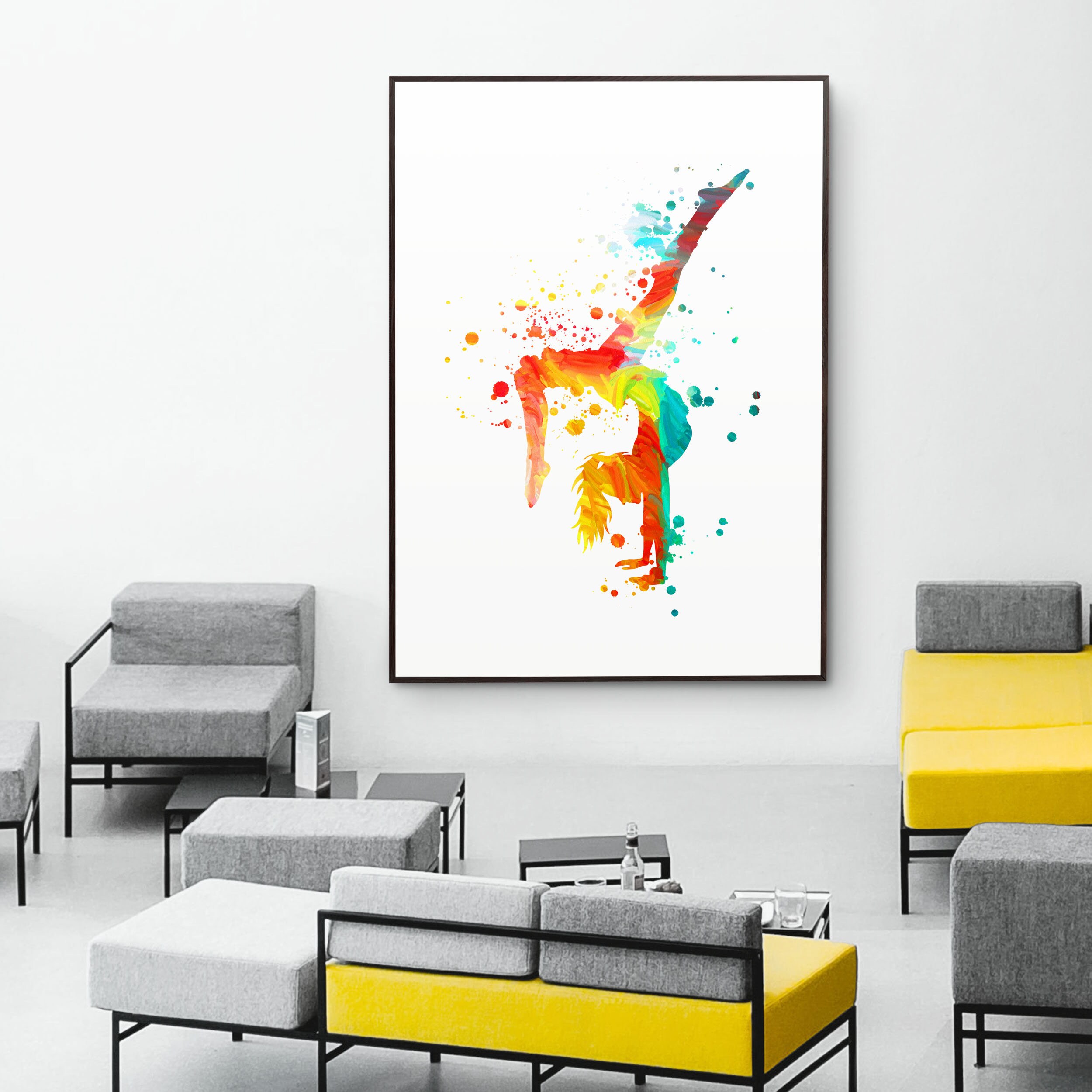 Yoga Printable Wall Art, Yoga Poster Room Decor, Yoga Girl Silhouette ...