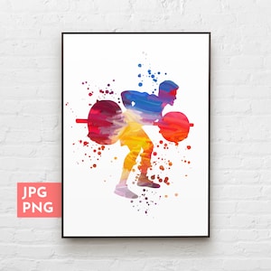 Weightlifting print, Deadlifter poster, Bodybuilding art, Home gym decor, Weights art, Sports wall art, Sublimation designs, PNG file