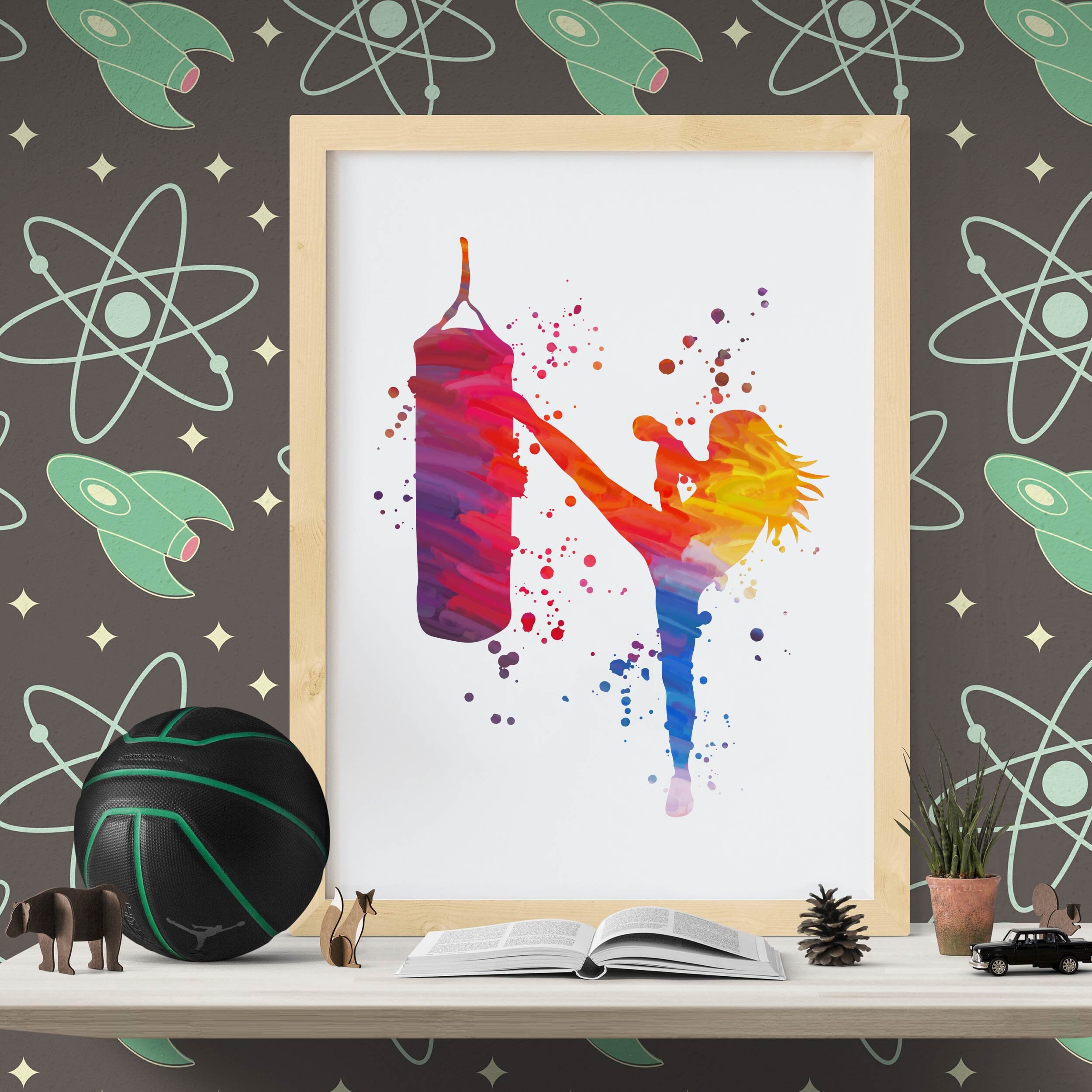 Woman Boxing Print Watercolor Sport Poster Boxing Gifts for | Etsy