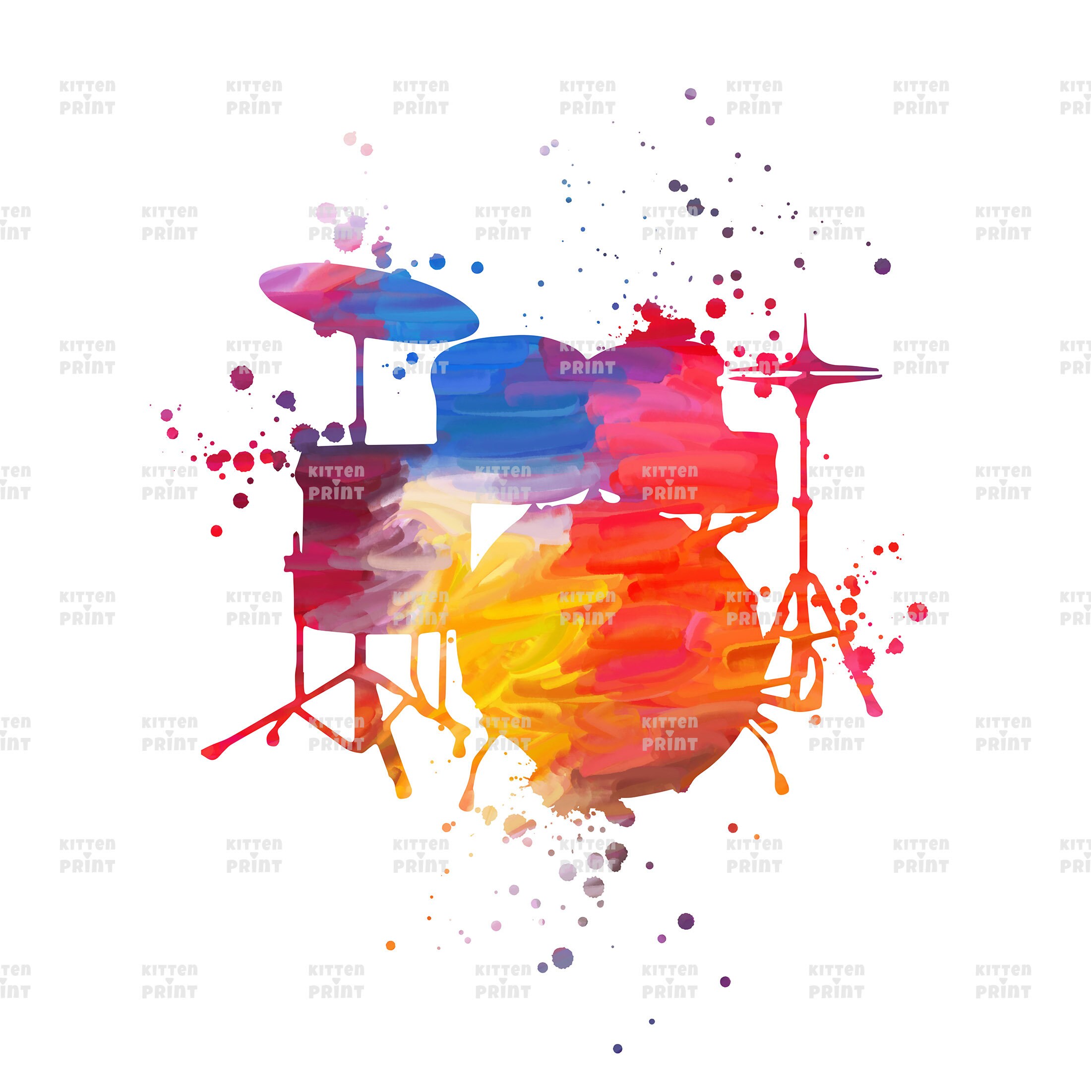 Drum Art Print Music Instrument Art Drummer Gifts Etsy