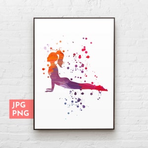 Yoga girl silhouette, Yoga printable wall art, Yoga decor prints, Yoga minimalist decor, Yoga studio art, Yoga lover gift