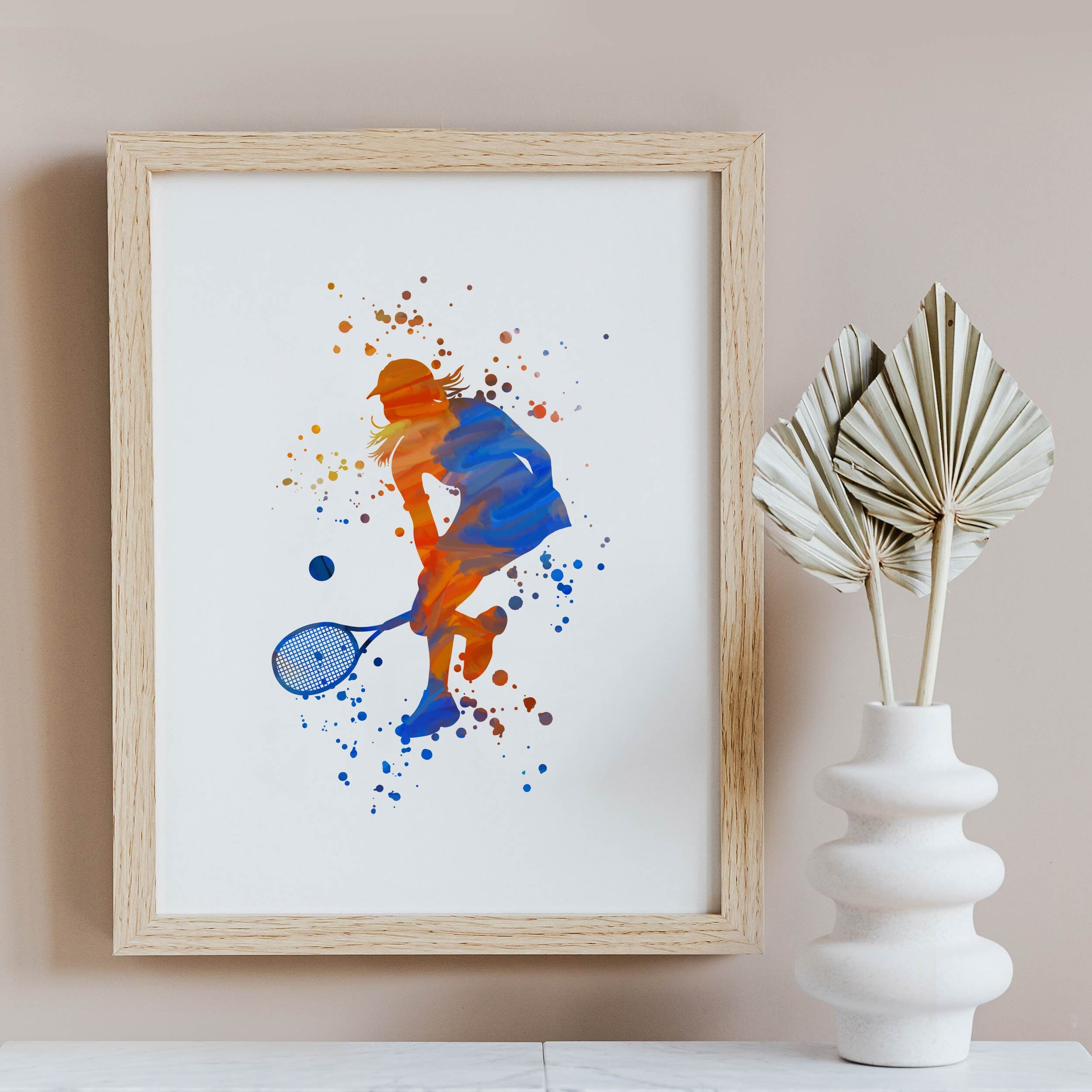 Tennis watercolor print Tennis girl Tennis lover gift Girl Etsy