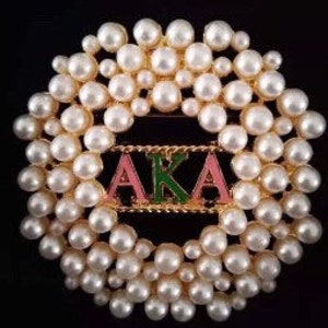 AKA Brooch Pearl Pin Pendant