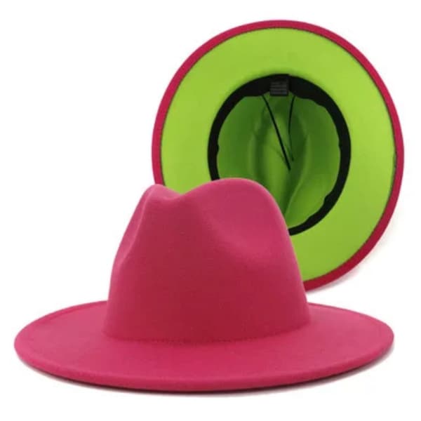 Pink and Green Fedora