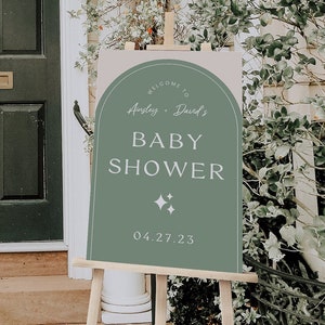 Sage Green Baby Shower Decorations, Gender Neutral Welcome Sign, Coed Shower Signage, Boho Party Decor