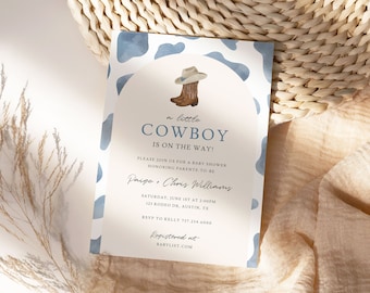 Cowboy Baby Shower Invitation | Western Theme, Editable Template (Digital Download)