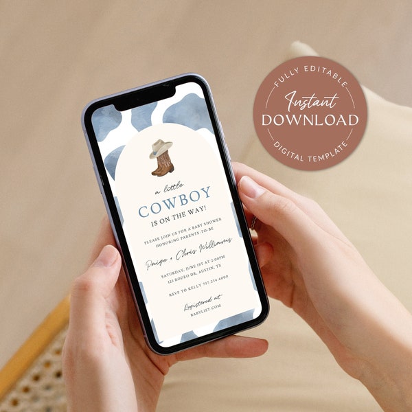 Cowboy Baby Shower Invitation Text Message Baby Shower Evite Western Baby Shower Invite Template Baby Cowboy Shower