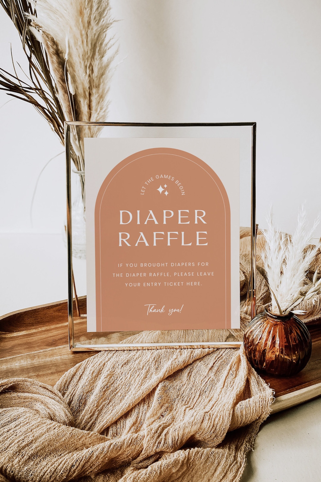 Terracotta Arch Diaper Raffle Kit | Baby Shower Activity (digital ...