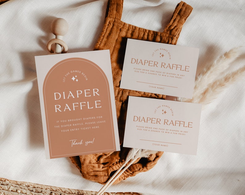 Terracotta Arch Diaper Raffle Kit | Baby Shower Activity (digital ...