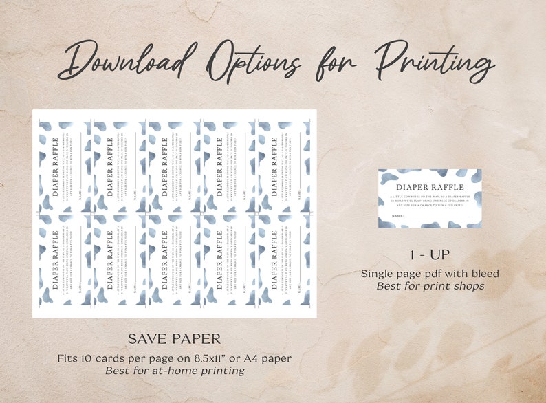 Diaper Raffle Sign Cowboy Baby Shower Activity | Fun Baby Shower Game ...