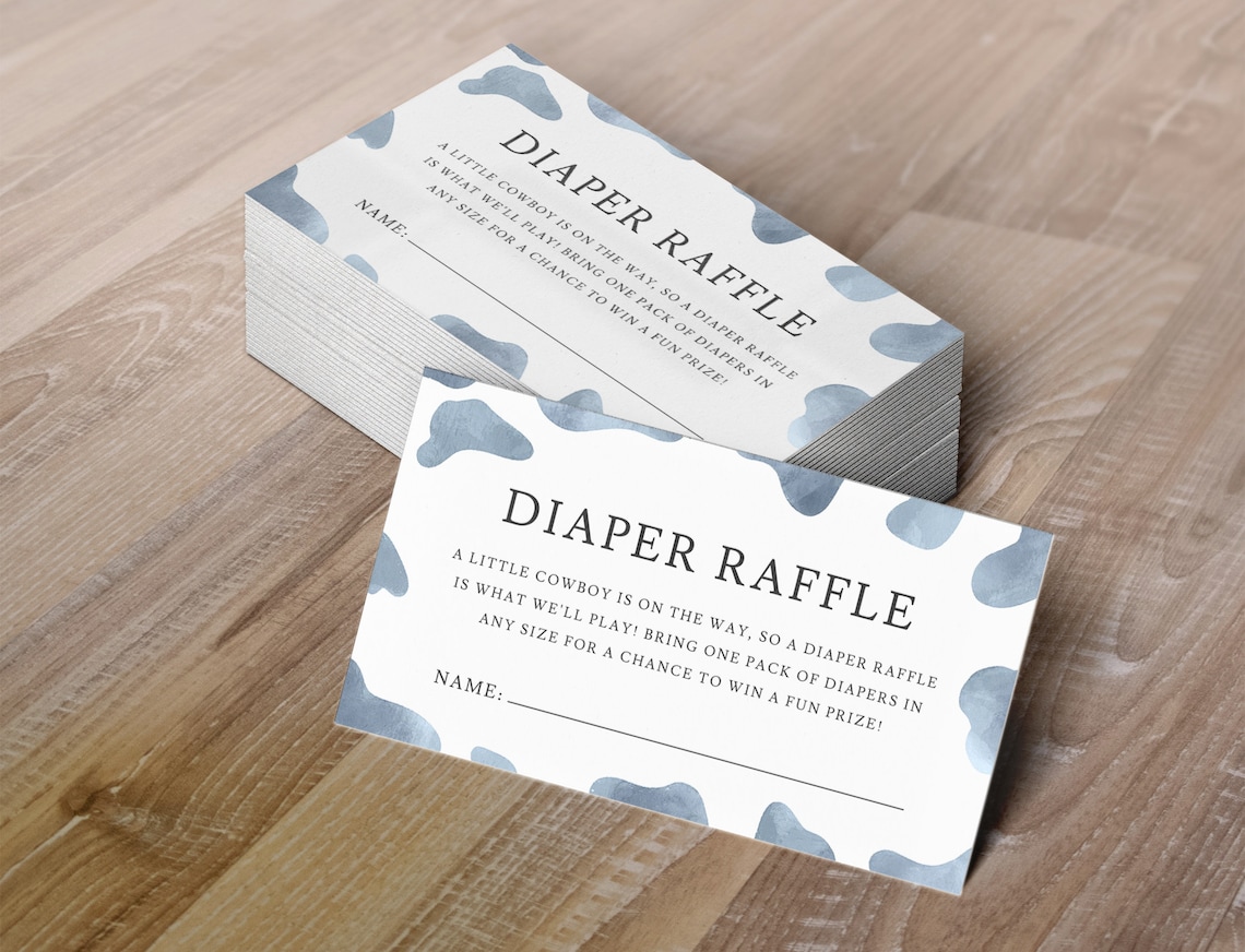 Cowboy Diaper Raffle Sign | Western Baby Shower Game (digital Download ...