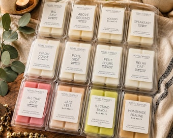 Louisiana Themed Wax Melts: Pop-Out Melts, Handmade in New Orleans Themed, Vegan CocoSoy, All Natural, Pet Safe, Long Lasting Scent