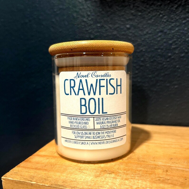 Kräftkokljus – Doftar som en riktig Louisiana-kokljus, Cajun-present, Unikt matljus, Rolig nyhetsdoft 3 oz Bamboo Lid