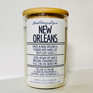 NEW ORLEANS - Spicy Floral Vanilla Citrus - Scented Candle - Handmade in NOLA - Vegan CocoSoy Wax in Louisiana Recycled Glass