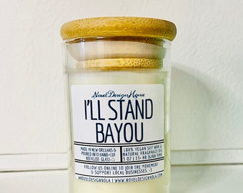 I’LL STAND BAYOU | Vanilla Amber Satsuma Citrus | Scented Candle | Handmade in New Orleans Louisiana | Vegan CocoSoy Wax | Recycled Glass