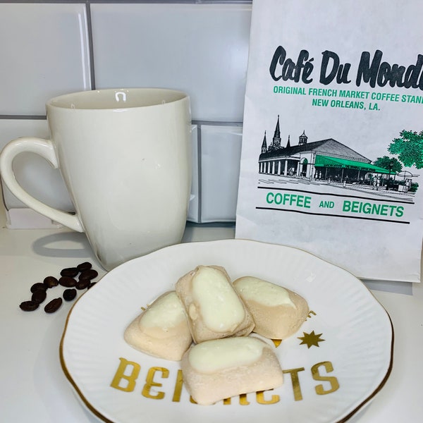 MINI BEIGNETS | Scented Wax Melts | Shimmering Wax Tarts | Official Scent of Cafe Du Monde | Handmade in New Orleans LA | All Natural Candle