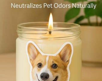 Personalized Pet Odor Eliminator Candle – Vanilla Honey Lemon Scent